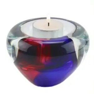 Glazen Memory-line theelicht Roze en blauw | er-U28RB