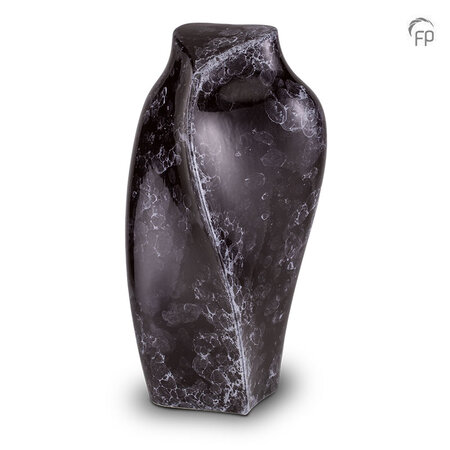 Keramische kunst urn Heart to Heart zwart en wit | fp-FPE 001