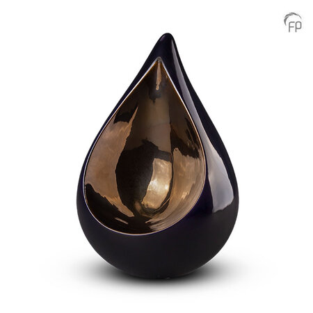 Keramische kunst urn Celest Kobaltblauw en goudkleur | fp-FPU 005