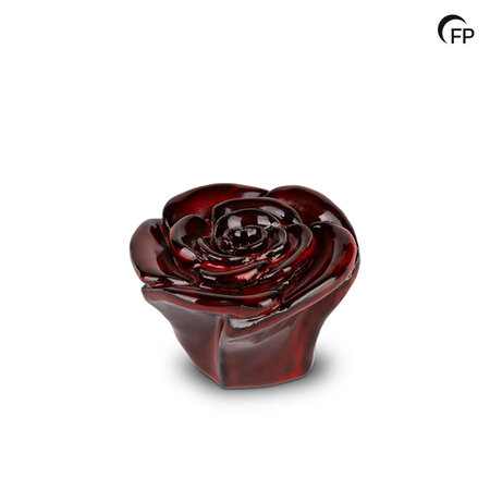 Keramische kunst urn keepsake Rosa model roos donkerrood | fp-FPU 077