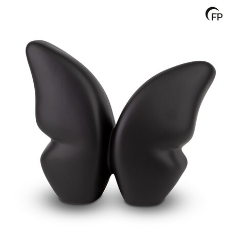 Keramische urn Mastaba vlinder mat zwart Butterfly | fp-KU 071