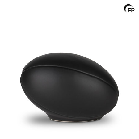 Keramische urn Mastaba mat zwart model rugbybal | fp-KU 129
