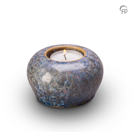 Keramische urn Pottery Bonny paarsblauw met kaarsenhouder keepsake | fp-KU 302 K