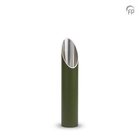 Stijlvolle aluminium design urn voor tuin of terras olijfgroen klein  | fp-CGS 006 S