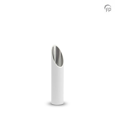 Stijlvolle aluminium design urn met waxinehouder wit groot  | fp-CGS 002 L