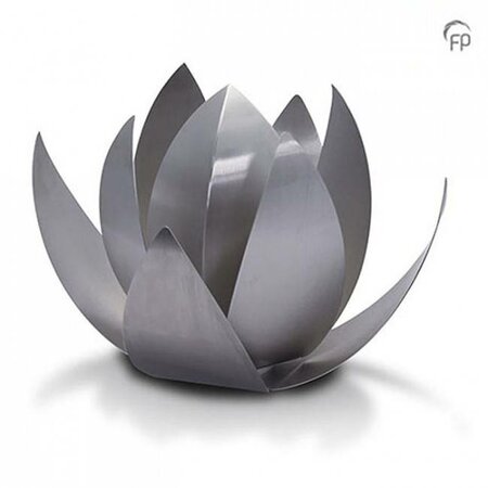 Elegante  urn van RVS duurzaam en stijlvol model Lotus  | fp-RVS 001