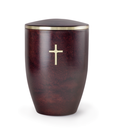 Klassieke metalen sierurn Edition Melina Palissanderhoutlook met kruis  | vo-372667