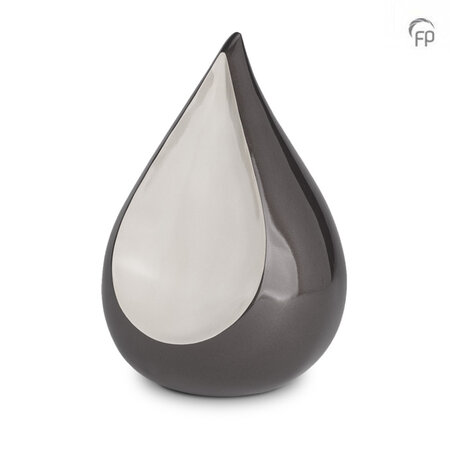 Metalen urn exclusieve FP-Originals collectie Teardrop grijs | fp-FPU 102