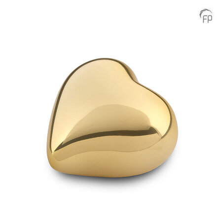 Metalen urn exclusieve FP-Originals collectie Odyssee hart goudkleur keepsake | fp-FPU 123