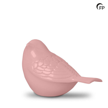 Metalen urn mini model zang vogel roze keepsake | fp-HU 769 K