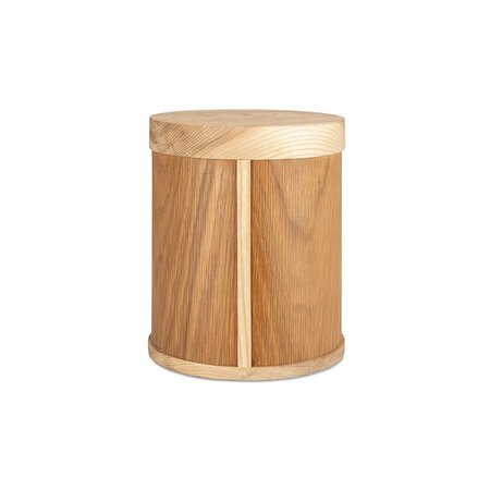 Handgemaakte houten grote urn | mk-Crossover licht essen eiken groot