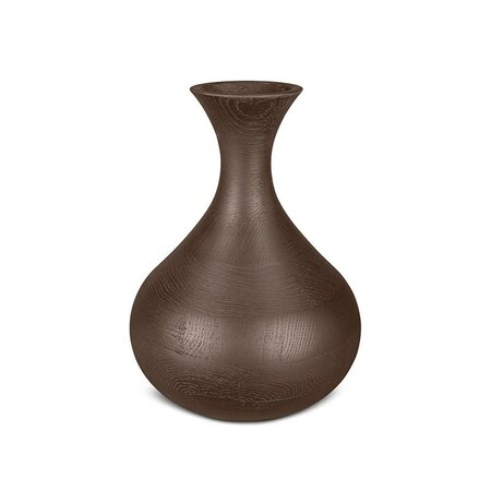 Handgemaakte houten urn vaasmodel donkerbruin | mk-Vase Eikenhout donkerbruin