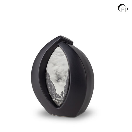 Keramische medium urn Forever Framed mat zwart  | fp-KU 110 M