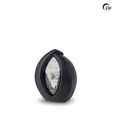 Keramische mini urn Forever Framed mat zwart  | fp-KU 110 S