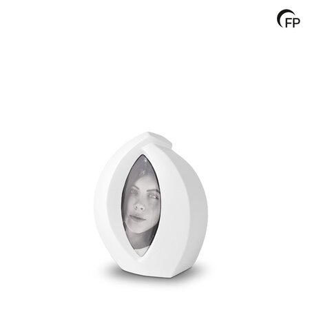 Keramische mini urn Forever Framed mat wit  | fp-KU 111 S
