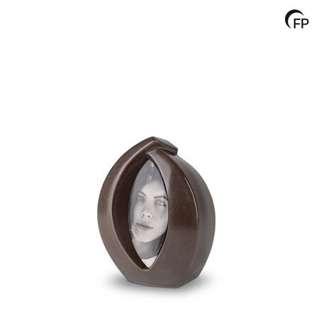 Keramische mini urn Forever Framed mat donkerbruin  | fp-KU 112 S