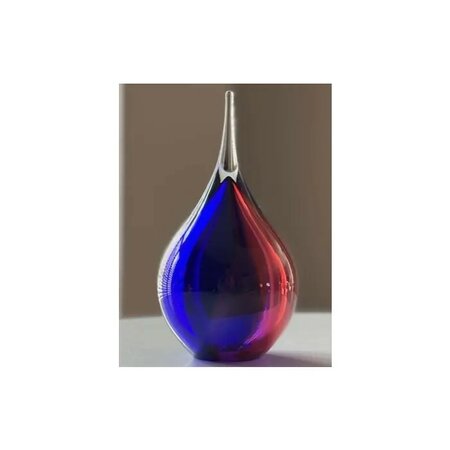 Glazen Memory-line Asdruppel medium roze-blauw | er-U01GG