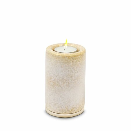 Keramische mini urn waxinelichtje bruin beige | wd-UCUTC02