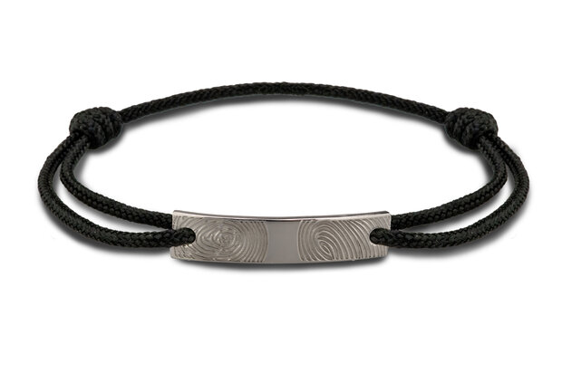 Zilveren plaat vingerafdruk met para cord | sy-BG 013