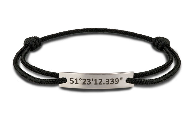 Zilveren plaat vingerafdruk met para cord | sy-BG 013