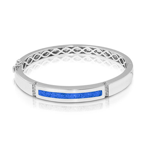 Zilveren armband gepolijst Groove met zirkonia | sy-BL 011