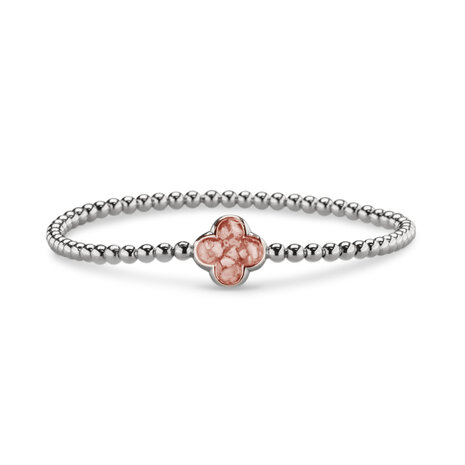 Zilveren bolletjes armband klavertje met zirkonia | sy-BL 015