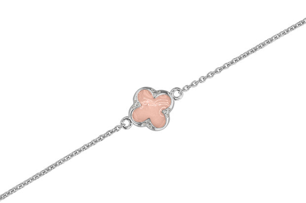 Zilveren armband klavertje met zirkonia | sy-BL 016