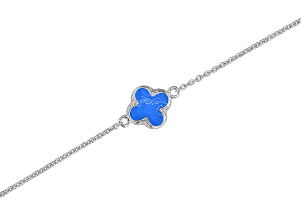 Zilveren armband klavertje met zirkonia | sy-BL 016