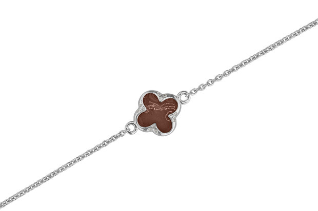 Zilveren armband klavertje met zirkonia | sy-BL 016