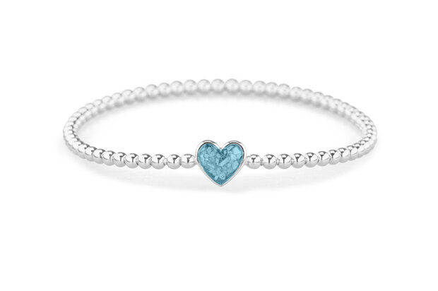 Zilveren bolletjes armband hartje | sy-BL 024