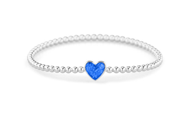 Zilveren bolletjes armband hartje | sy-BL 024