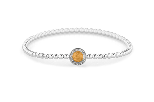 Zilveren bolletjes armband rond met zirkonia | sy-BL 028
