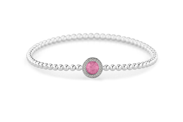 Zilveren bolletjes armband rond met zirkonia | sy-BL 028