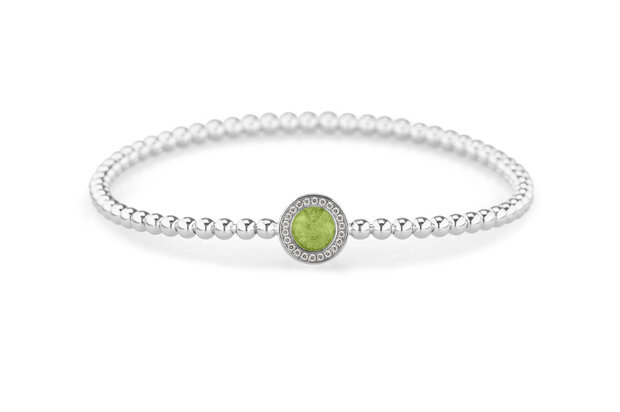 Zilveren bolletjes armband rond met zirkonia | sy-BL 028
