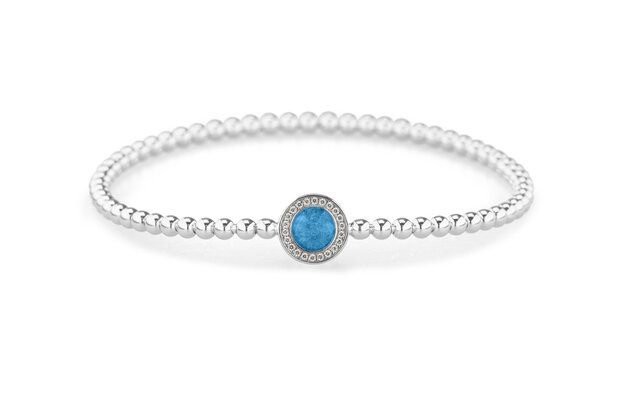 Zilveren bolletjes armband rond met zirkonia | sy-BL 028