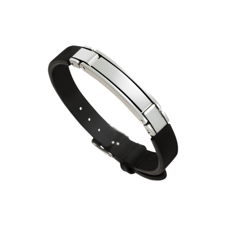Plaatarmband met leren band en asruimte | tw-409