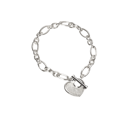 Schakelarmband met hartvormige bedel | tw-751