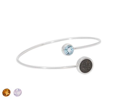 As armband in zilver met briljant in kleur | tw-815