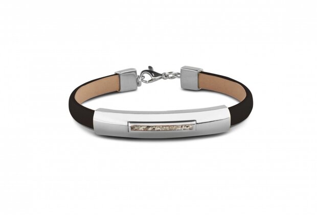 Zilveren armband lederen bandje | sy-BL 012