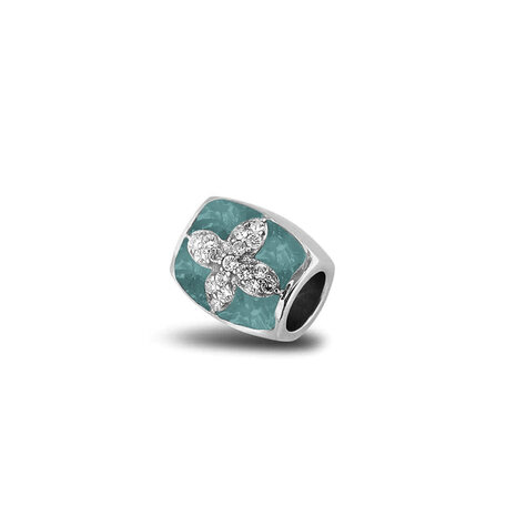 Zilveren bedel Daisy met zirkonia | sy-802 S