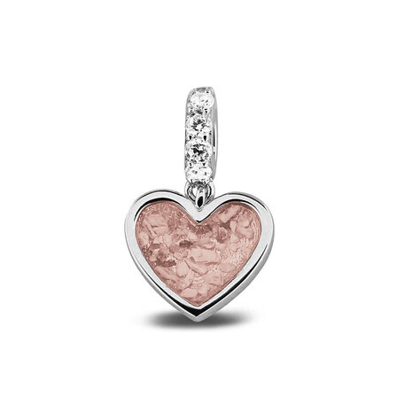 Zilveren hanger bedel hart met zirkonia | sy-807 S