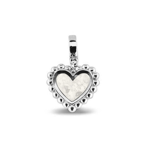 Zilveren hanger bedel hart parelrand | sy-809 S