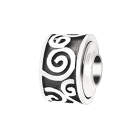 Kraal zilver met krul motief | tw-3002