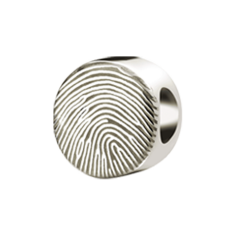 Kraal zilver in de  ronde vorm met vingerafdruk | tw-755