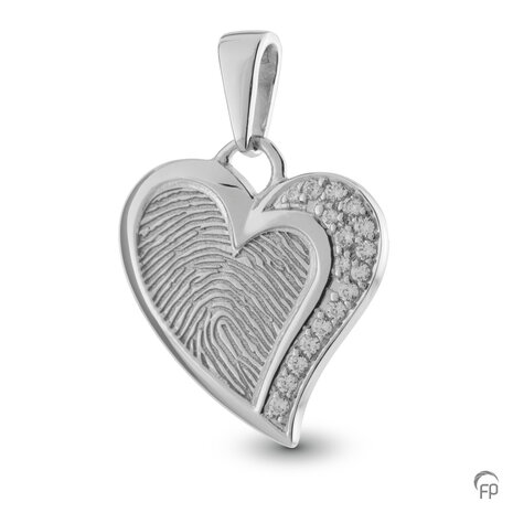 Atlantis Memorials hanger hartje met vingerafdruk glans | fp-HF 102