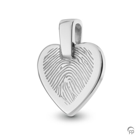 Atlantis Memorials hanger hartje 14 mm met vingerafdruk glans | fp-HF 109.145