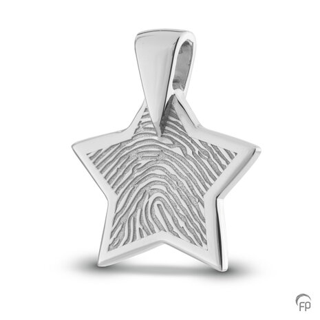 Atlantis Memorials hanger ster 18 mm met vingerafdruk glans | fp-HF 110.185