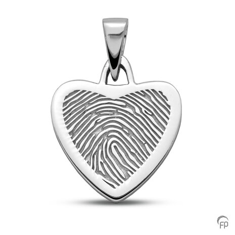 Atlantis Memorials hanger hartje 16 mm met vingerafdruk glans | fp-LFP 06-185