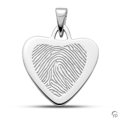 Atlantis Memorials hanger hartje 21 mm met vingerafdruk glans | fp-LFP 06-230