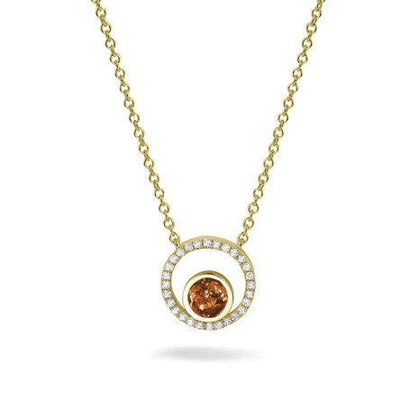 Hanger met diamant of zirkonia cirkel goud verguld | sy-601 SG